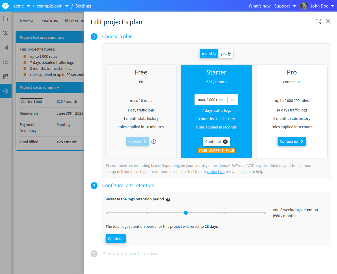 It is possibile to increase the logs retention duration up to 12 weeks