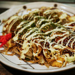 へっちゃらや - 料理写真:豚玉、そぱ入り、いか天、ホタテをトッピング