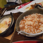 Ikai Seki Jin - 4500円コース。3名で行ったのでご飯は2種。じゃことさつまいも。
