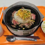 ペッパーランチ - ビーフペッパーライス サラダ＆ドリンクセット。