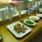 道の駅ゆめランド布野 味の館 - 唐揚げ、菜の花、切り干し大根、なます、肉じゃが