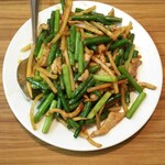 Horyu En - セットのニンニクの芽と豚肉炒め