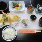 Hana Shobu - ランチ・天婦羅定食 1,200円（税別）。　　　　　2020.04.18