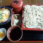 そば　丈の家 - 料理写真:もり　６５０円　＋　半親子丼　５５０円