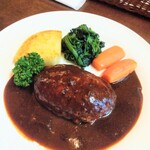 キッチン瓦 - ハンバーグの形が分かるように写真を加工す。