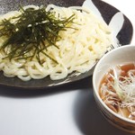 Udonya Take - 肉付けうどん出汁の効いた付け出しにばら肉でコクをプラス