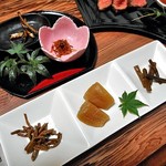 宝船温泉湯元ことぶき - 朝食（琵琶湖の小魚の佃煮 他）