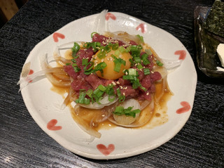 Sumibi Kushiyaki Shiromaru - 馬肉ユッケ５５０えん
